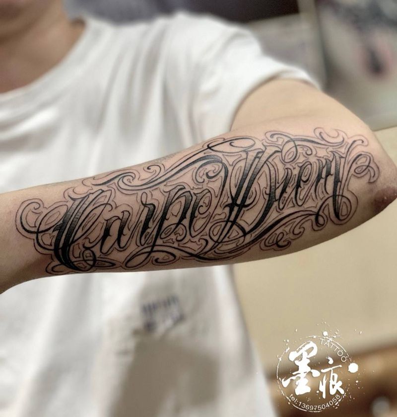 【奇卡诺.花体】纹身图片_手部手臂几何花体字纹身图案