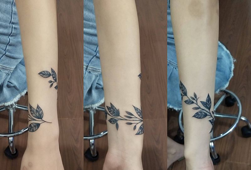 花环纹身图片_手部几何纹身图案