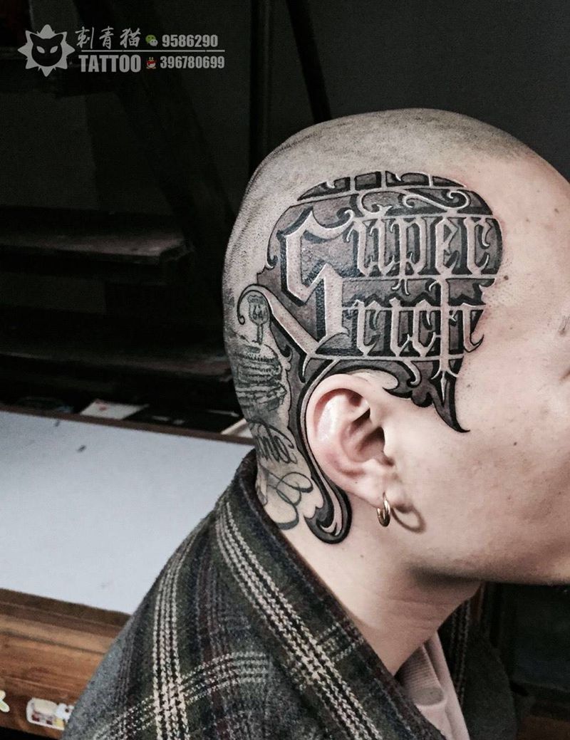 花体纹身图片_花体字奇卡诺花体英文字母纹身图案