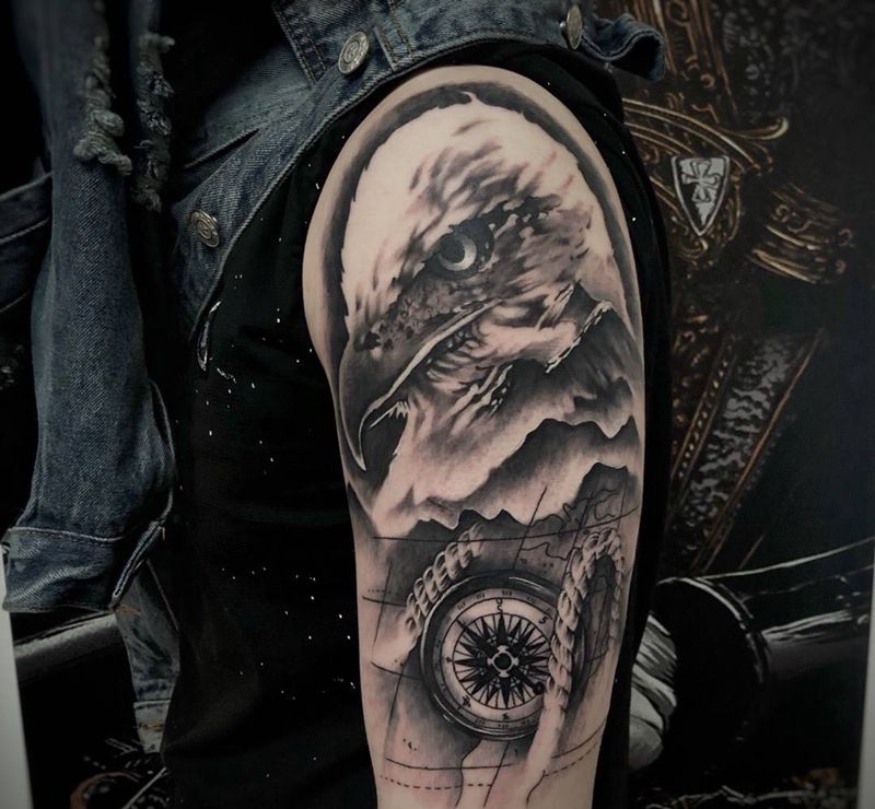 写实鹰纹身图片