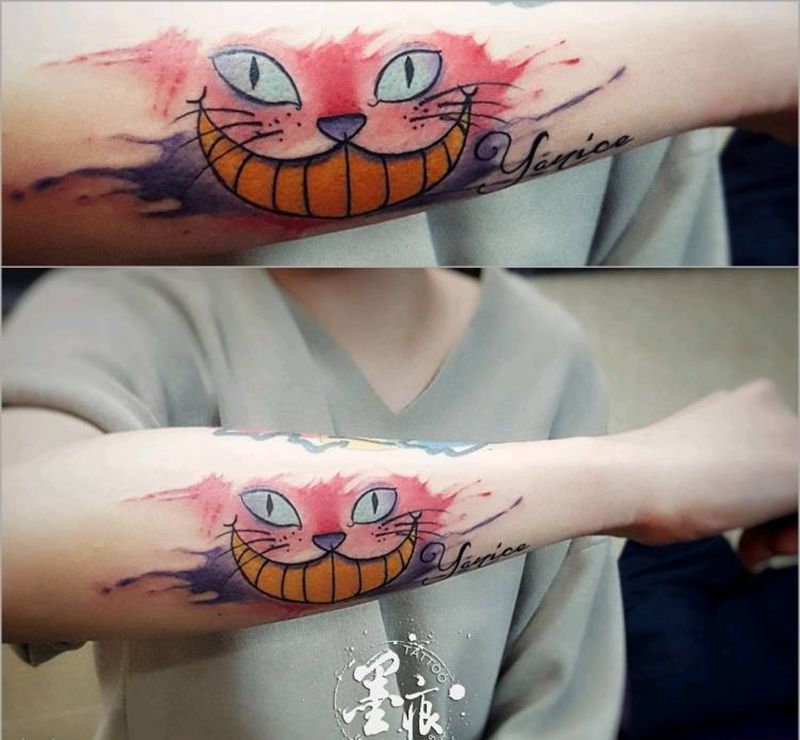 水彩龙猫？纹身图片_手臂手部欧美清新动物原创成品纹身图案