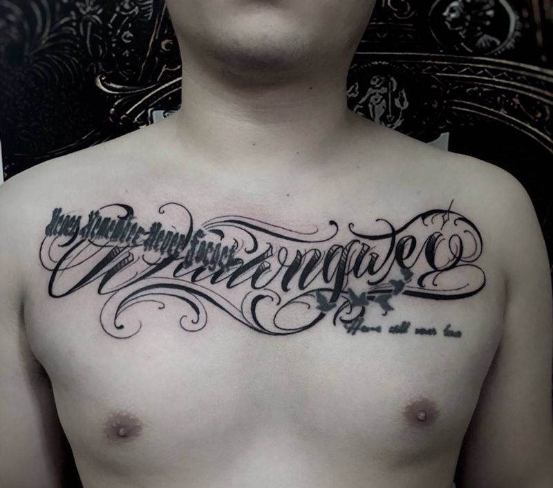 花体字修改纹身图片