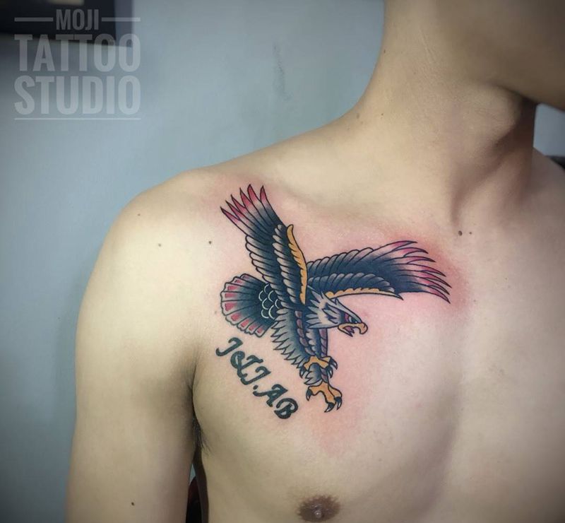 school鹰纹身图片