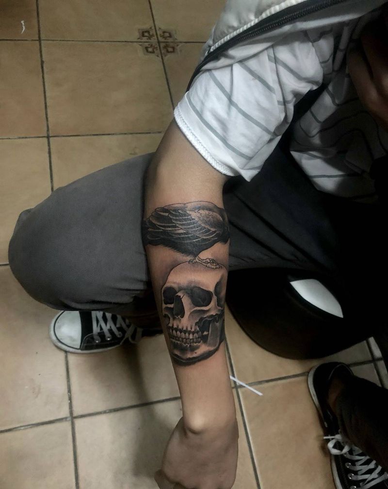 骷髅头纹身敢死队纹身纹身图片_手臂纹身图案