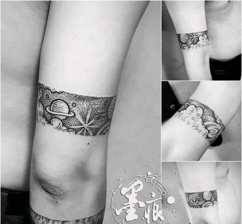 臂环纹身图片_手臂腿部手部脚部清新国画原创成品纹身图案