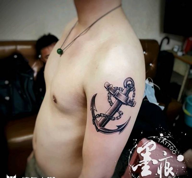 锚纹身图片_手臂腿部手部脚部原创成品纹身图案