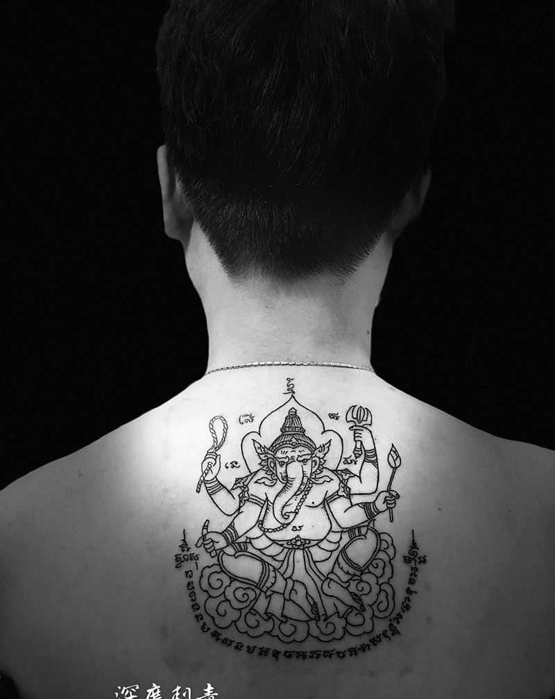 泰国象神纹身图片