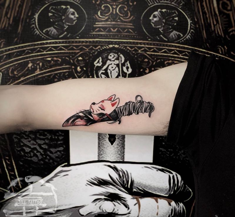 日式刀女郎纹身图片