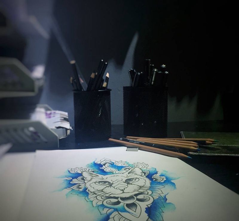 泼墨毛曼陀罗纹身图片