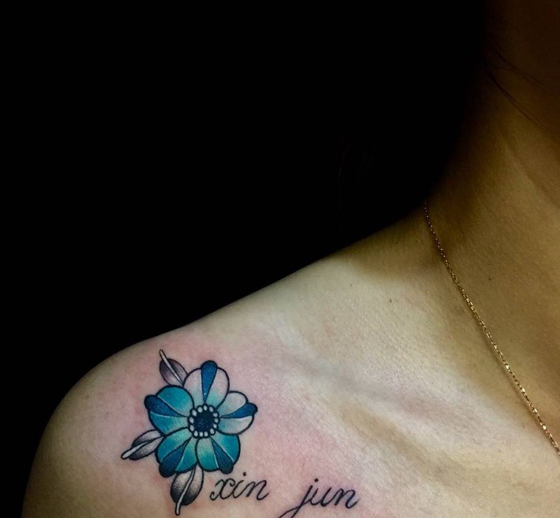 一朵花纹身图片