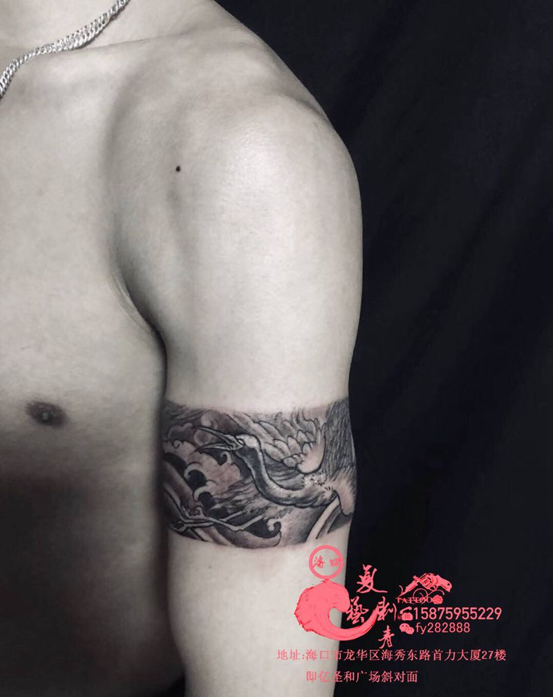 鹤纹身图片_新传统纹身图案