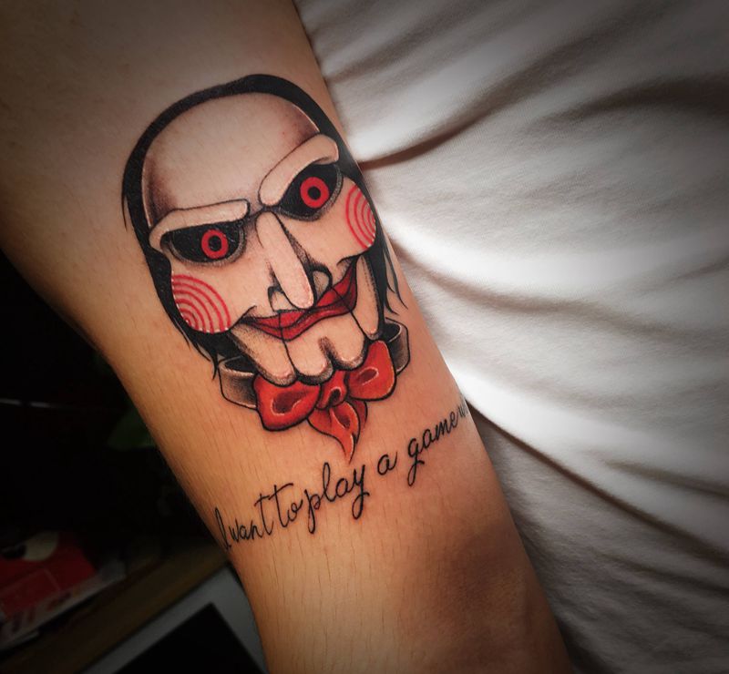 电锯惊魂纹身图片_手臂New School纹身图案