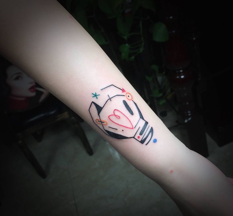 小清新作品纹身图片_手臂背部New School点刺纹身图案