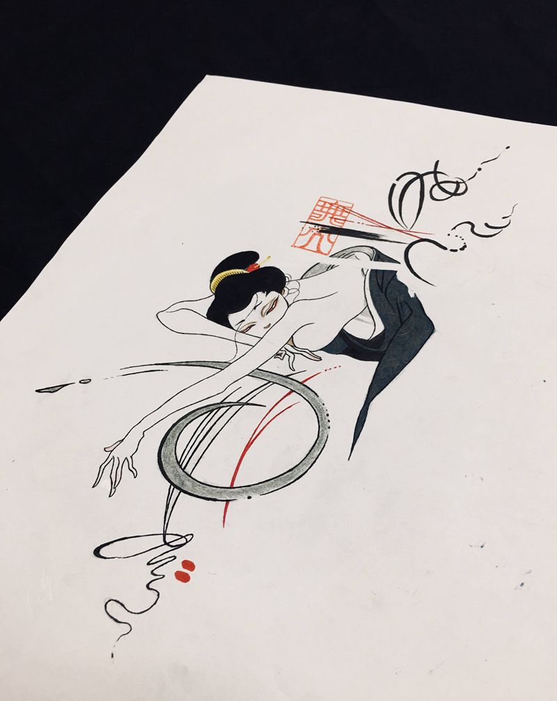 艺妓纹身图片_另类纹身图案