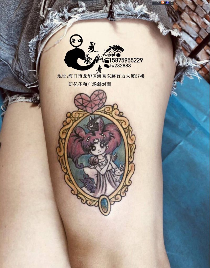 漫画纹身图片_脚部纹身图案