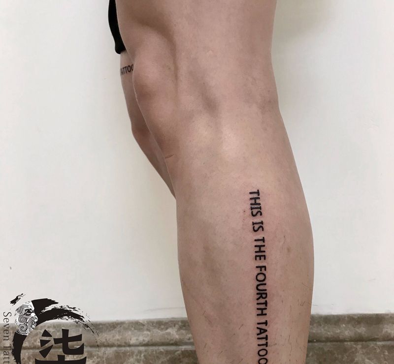 小清新纹身图片_腿部纹身图案