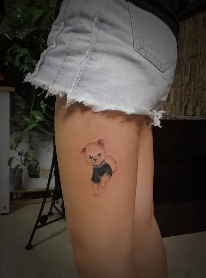 遮盖胎记纹身图片_腿部New School纹身图案