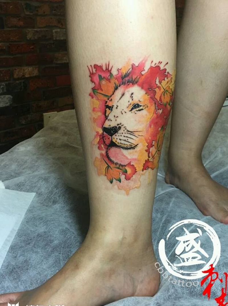 狮子纹身图片