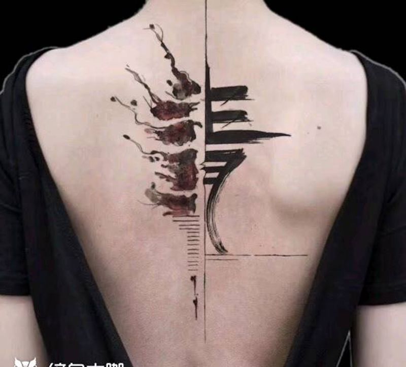 青纹身图片_水墨纹身图案