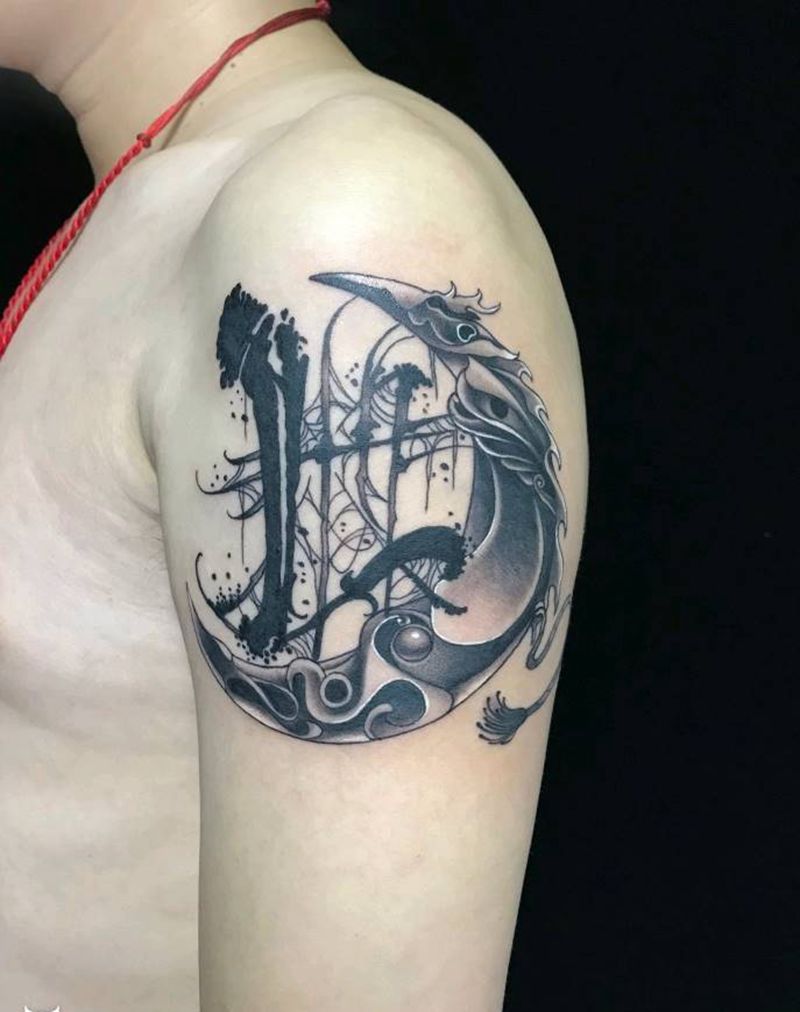 月亮纹身图片_手臂New School纹身图案