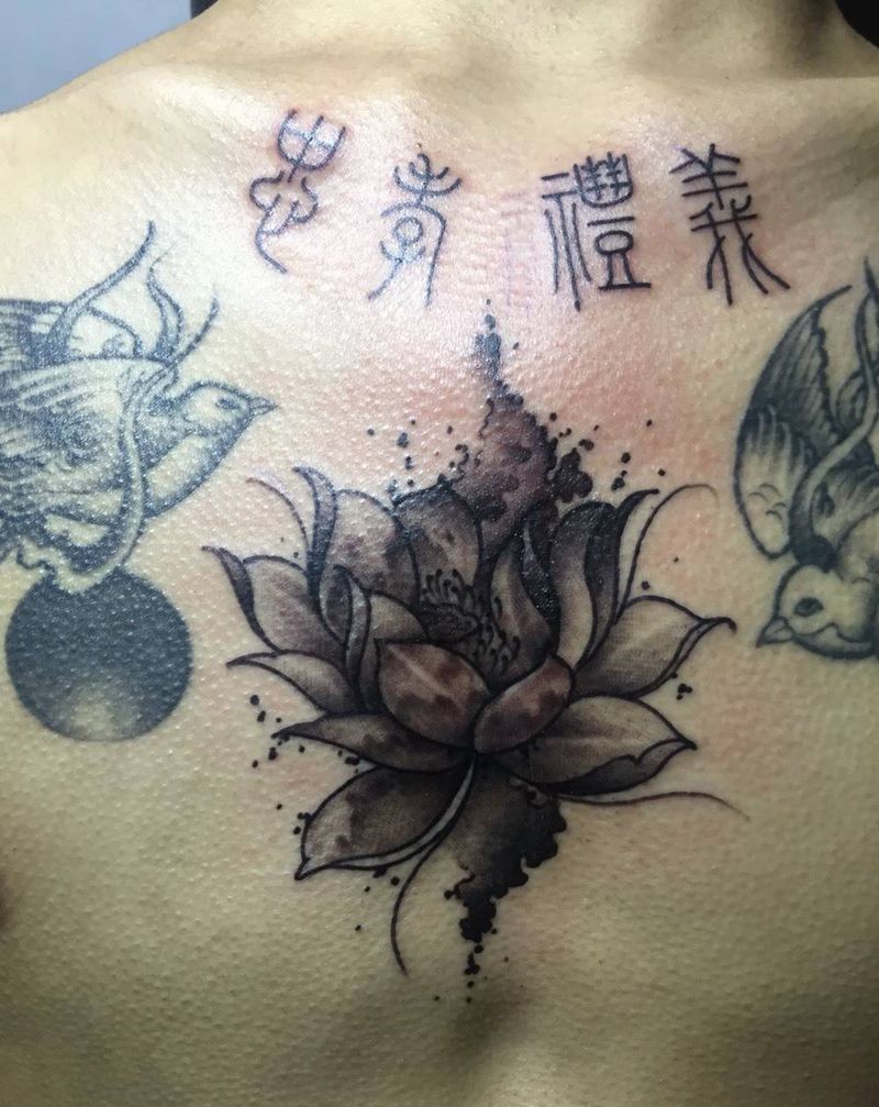 莲花纹身图片