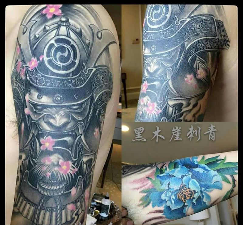 武士纹身图片_手臂成品纹身图案