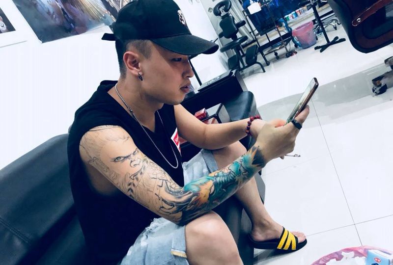 花臂未完成纹身图片