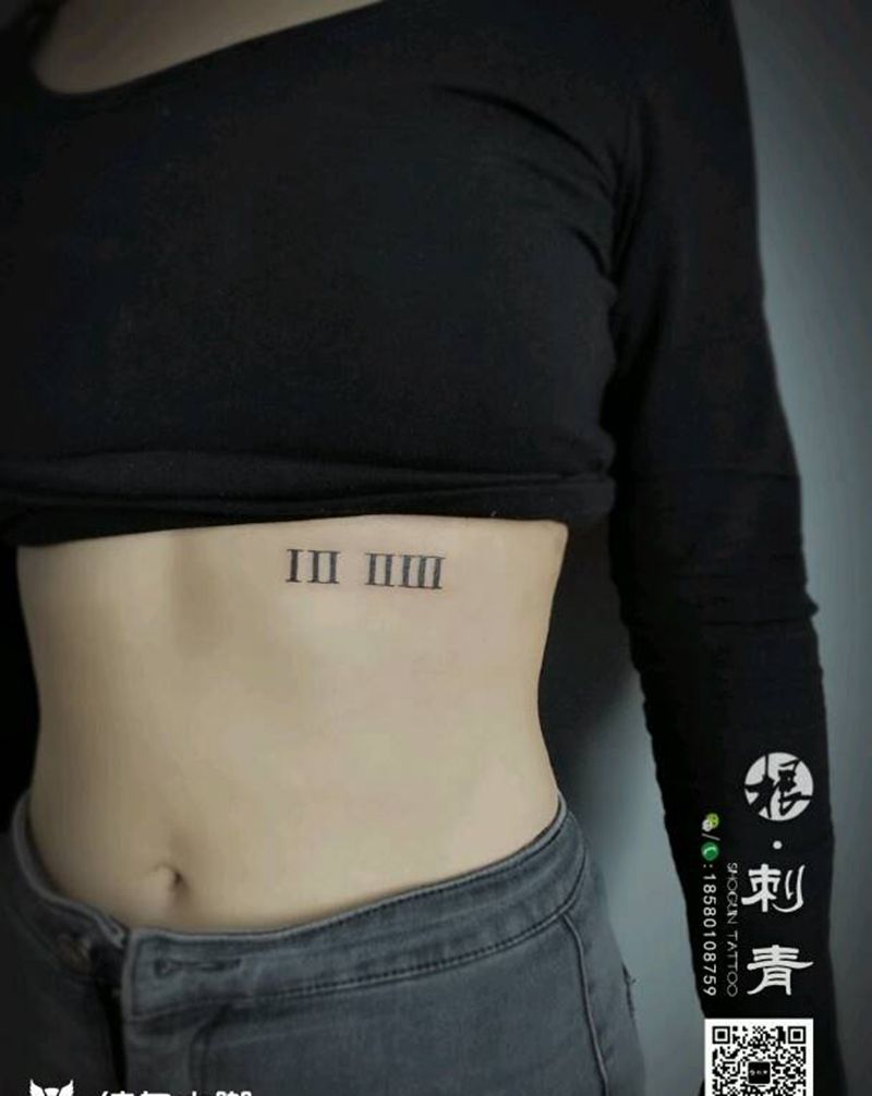情侣纹身纹身图片_腹部传统字符原创英文成品纹身图案