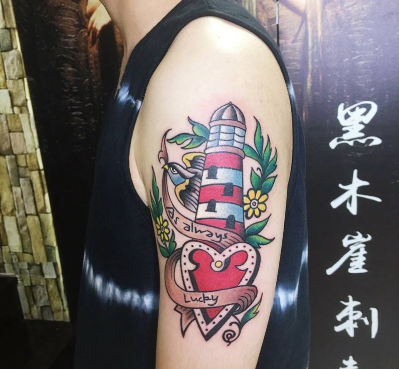 school灯塔纹身图片