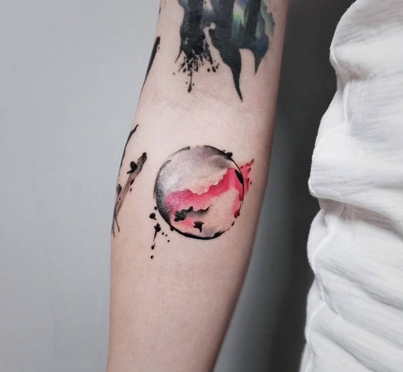 水彩【丰作品】纹身图片_手臂水彩纹身图案