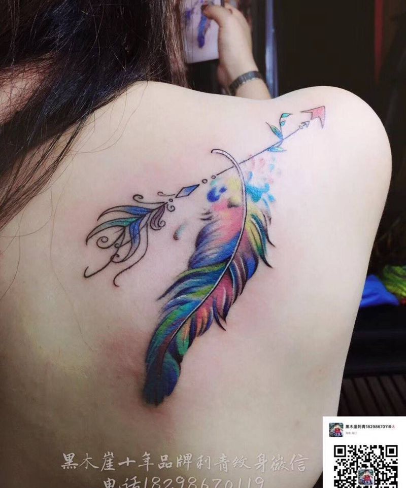 羽毛纹身图片