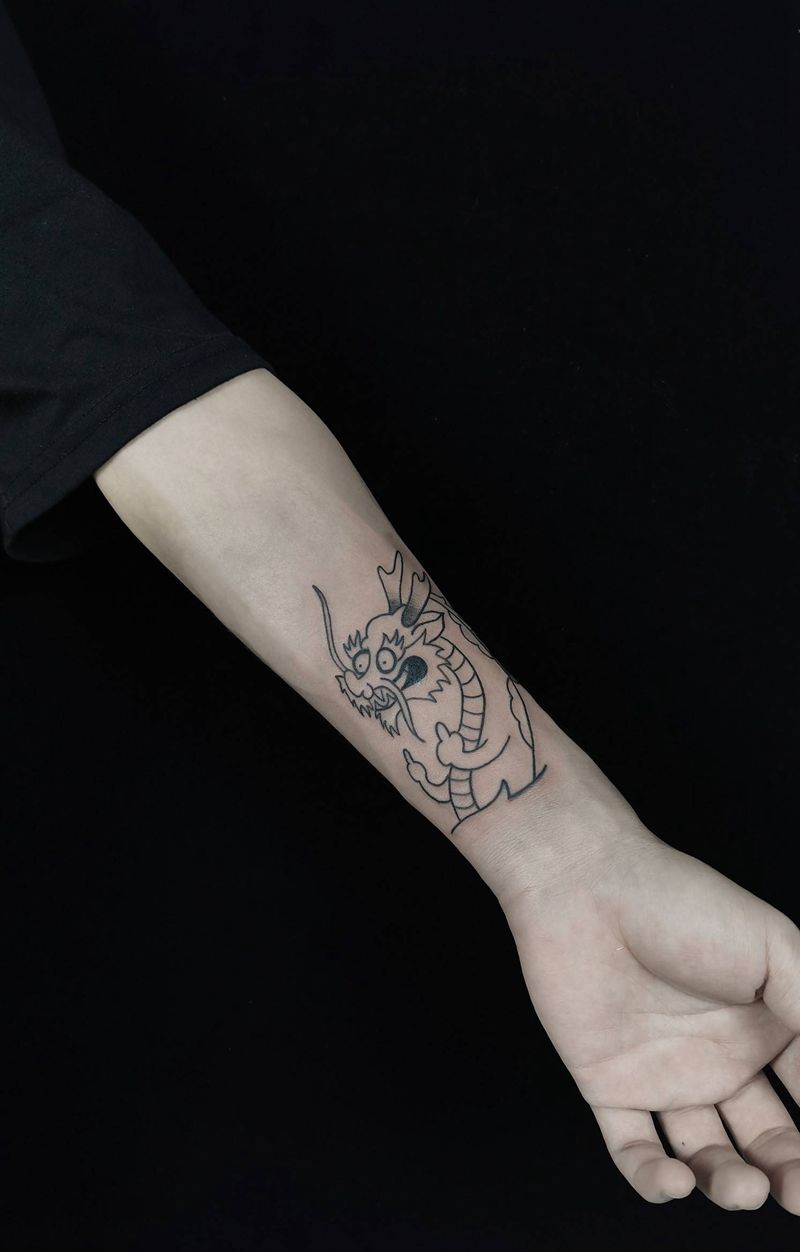 卡通龙纹身图片_手臂手部New SchoolOld School纹身图案