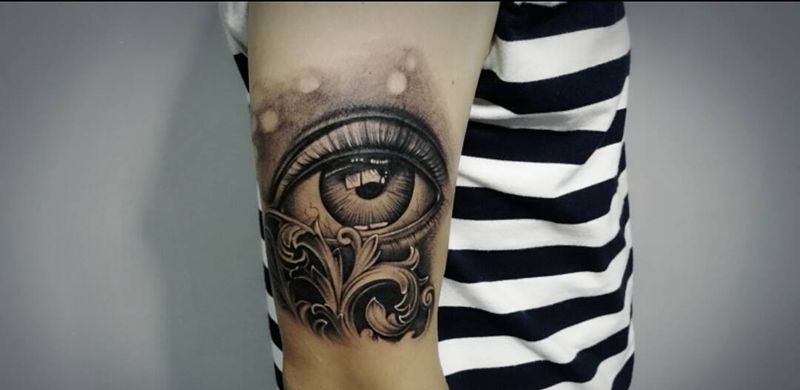 写实眼睛【根作品】纹身图片_手臂欧美写实静物眼睛成品纹身图案
