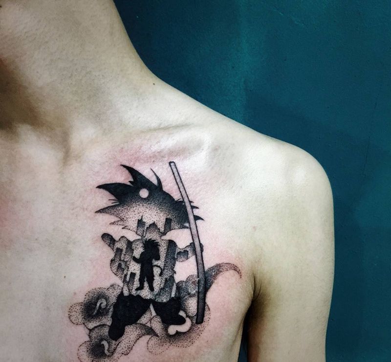 点刺悟空遮盖纹身图片