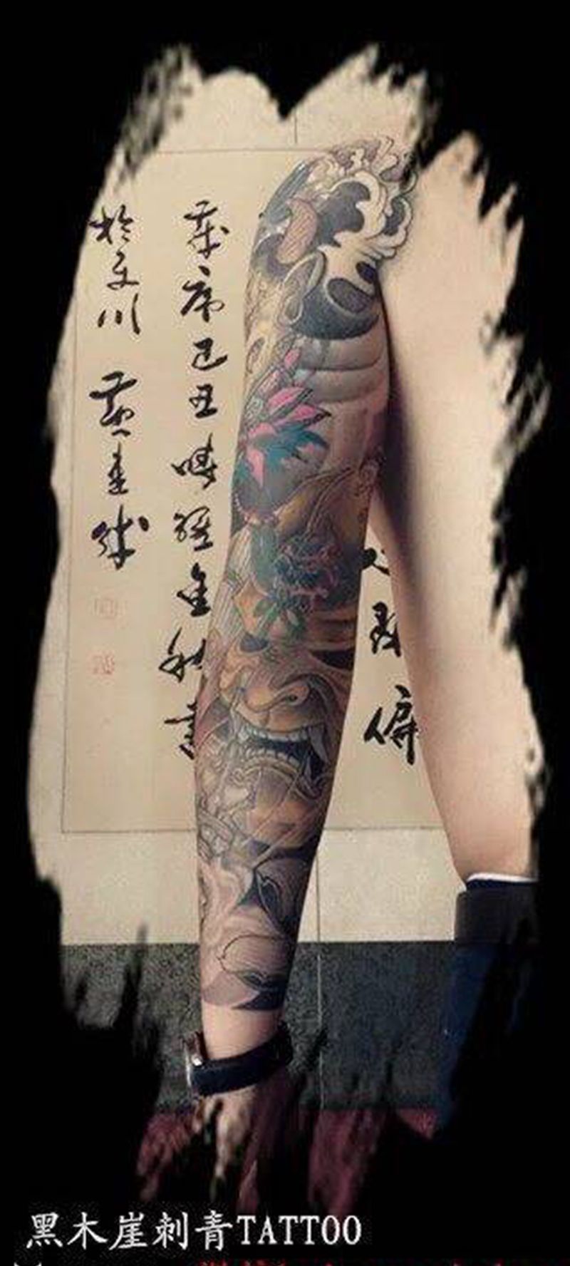 武士恢复2年后纹身图片_成品手臂传统人物纹身图案