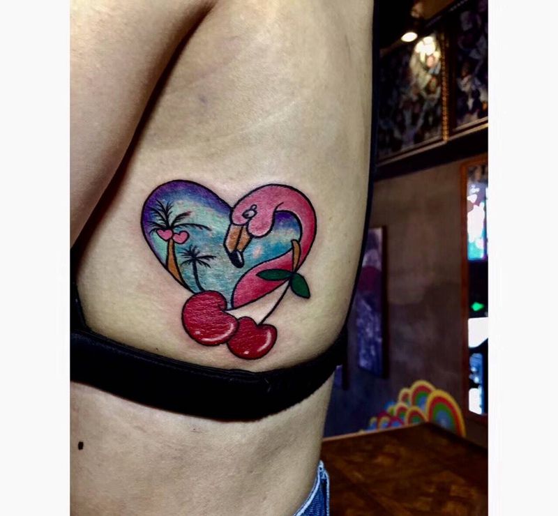 火烈鸟纹身图片