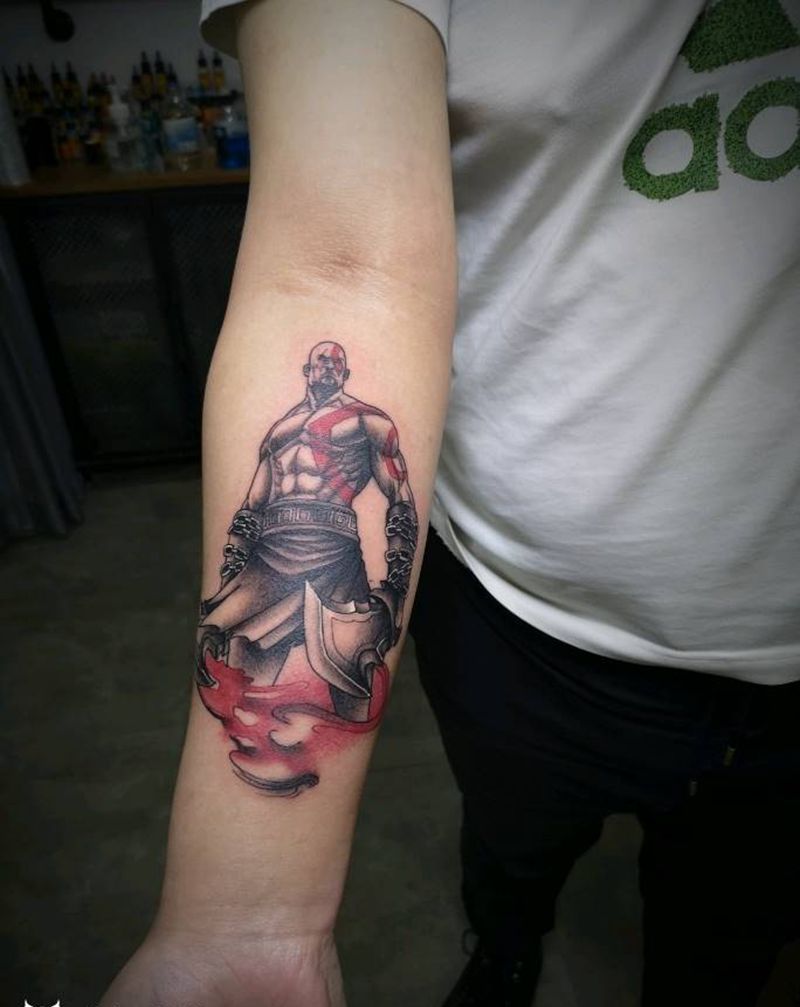 奎爷纹身图片_手臂New School纹身图案