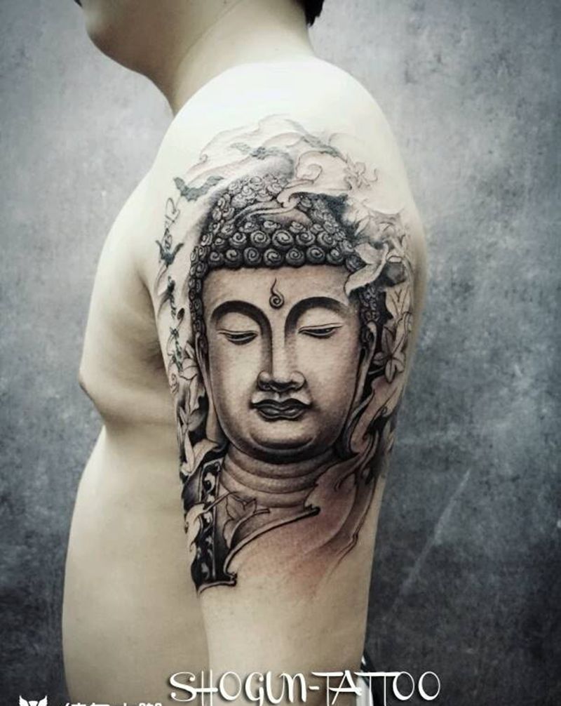 佛主是不是伙食都很好？纹身图片_手臂传统肖像鬼神宗教佛像成品纹身图案