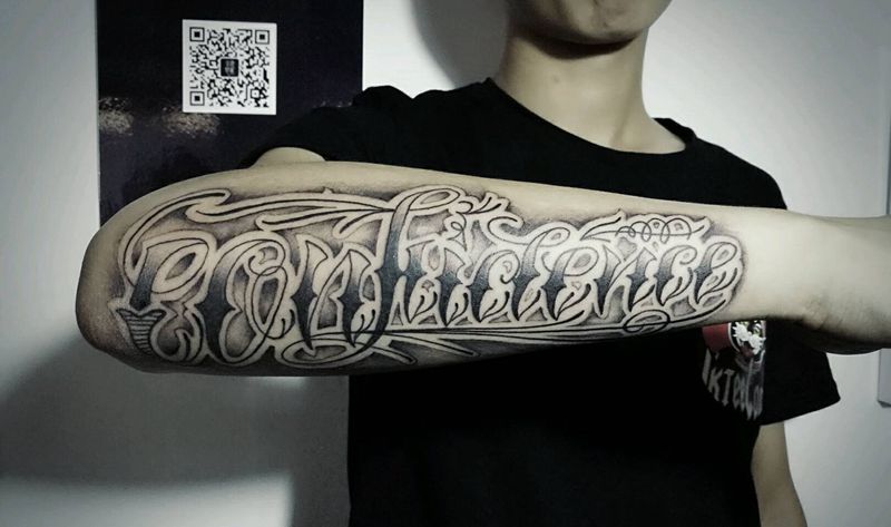 奇卡诺【根作品】纹身图片_手臂欧美字符原创奇卡诺成品纹身图案