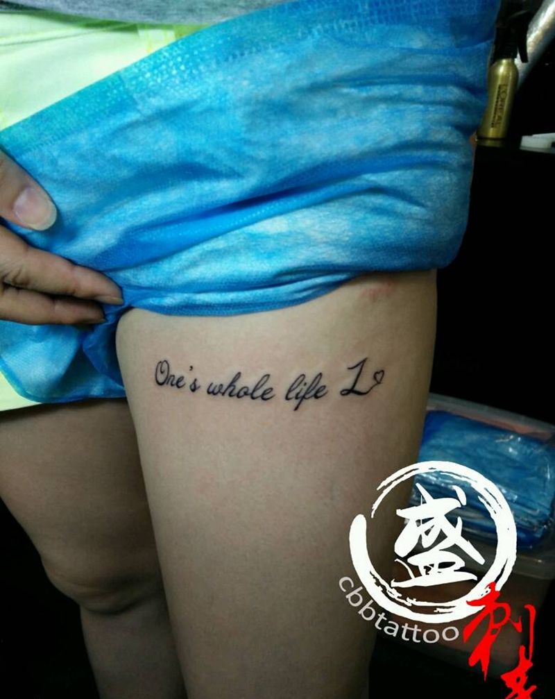 英文纹身图片_腿部清新字符图腾成品纹身图案