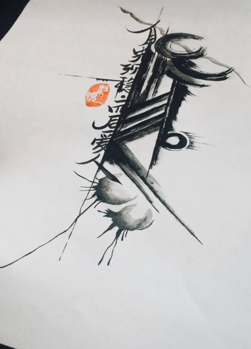 水墨风格❤️纹身图片