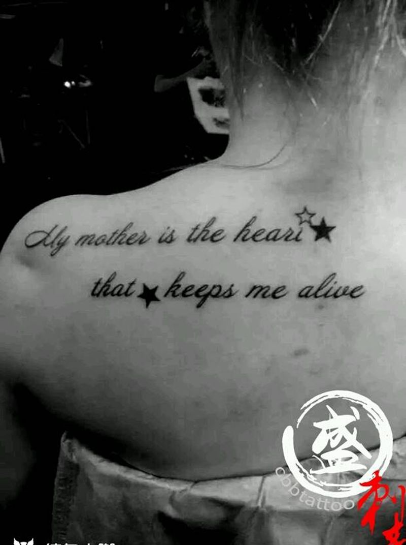 英文纹身图片_肩部清新字符图腾成品纹身图案