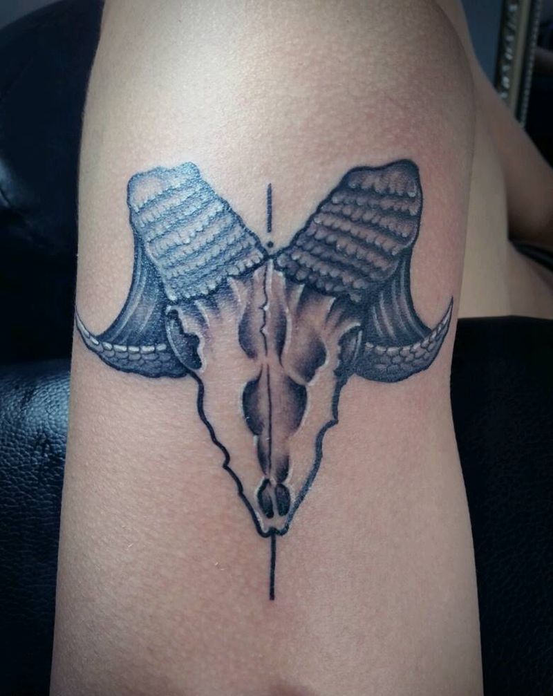 羊头纹身图片
