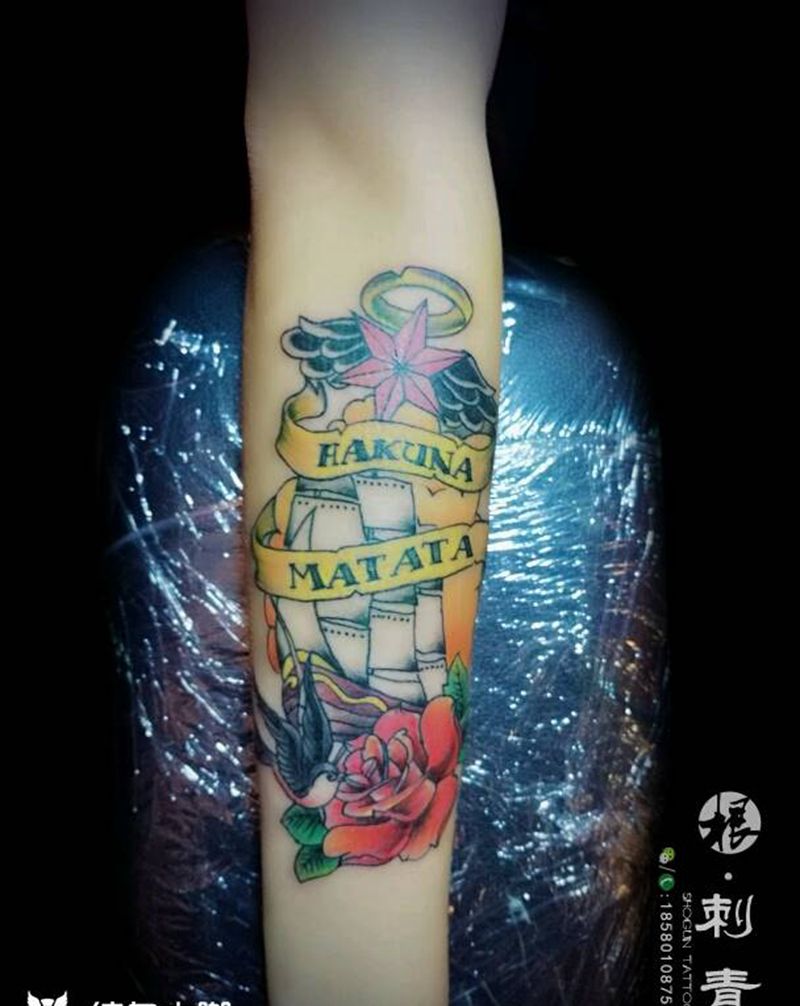 old school纹身图片_手臂欧美原创成品纹身图案