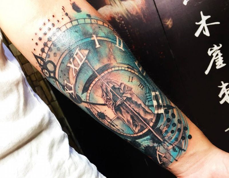 时间纹身图片