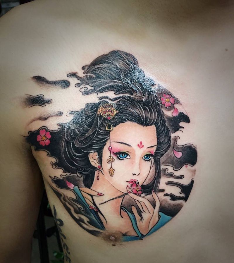 艺妓纹身图片