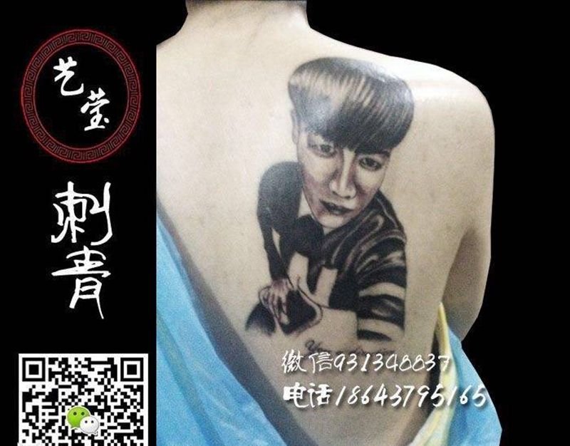 肖像纹身图片_成品背部肖像人物纹身图案
