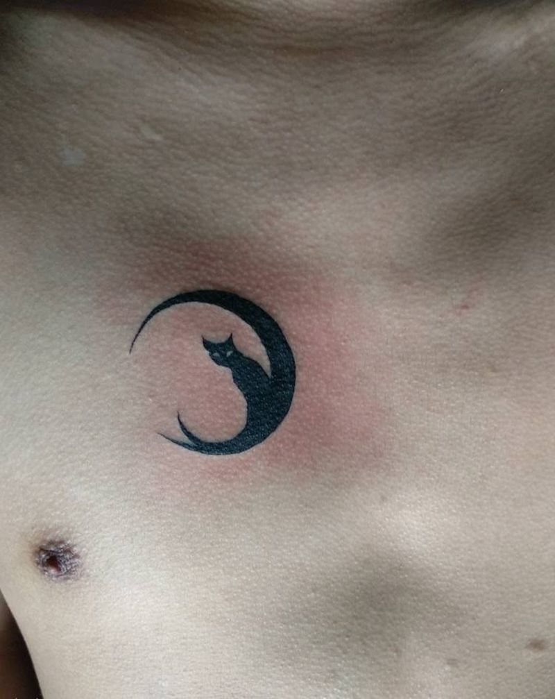 夜猫纹身图片