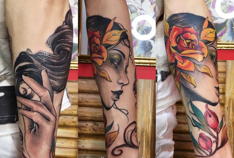 美女人物纹身图片