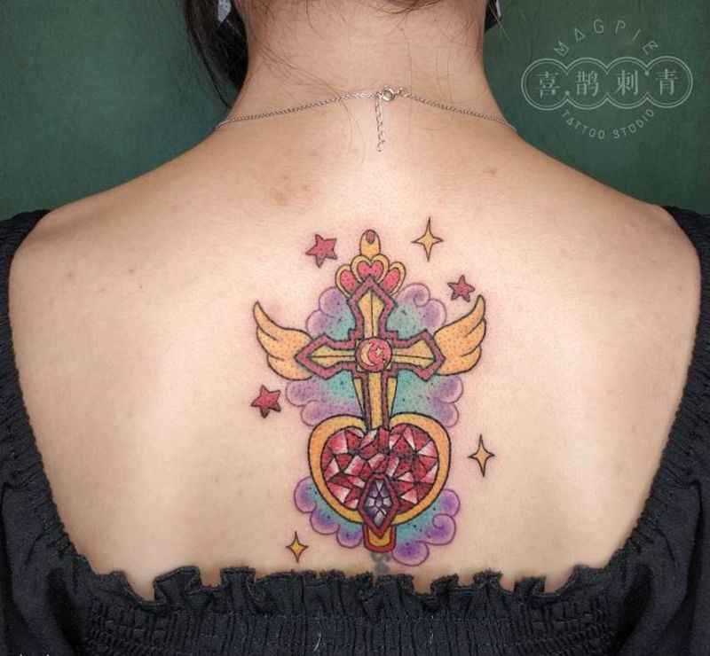 成功遮盖纹身图片_背部纹身图案